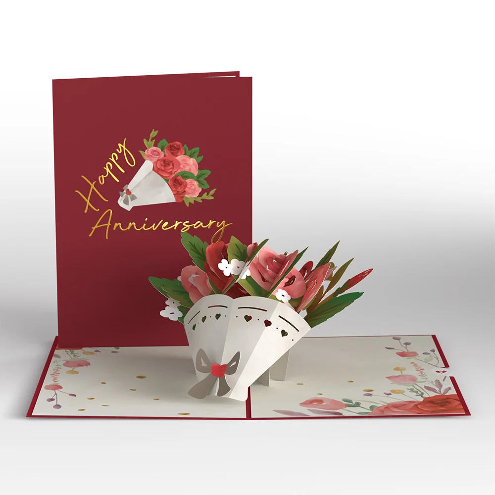 Lovepop Anniversary Roses Bouquet Pop-Up Card