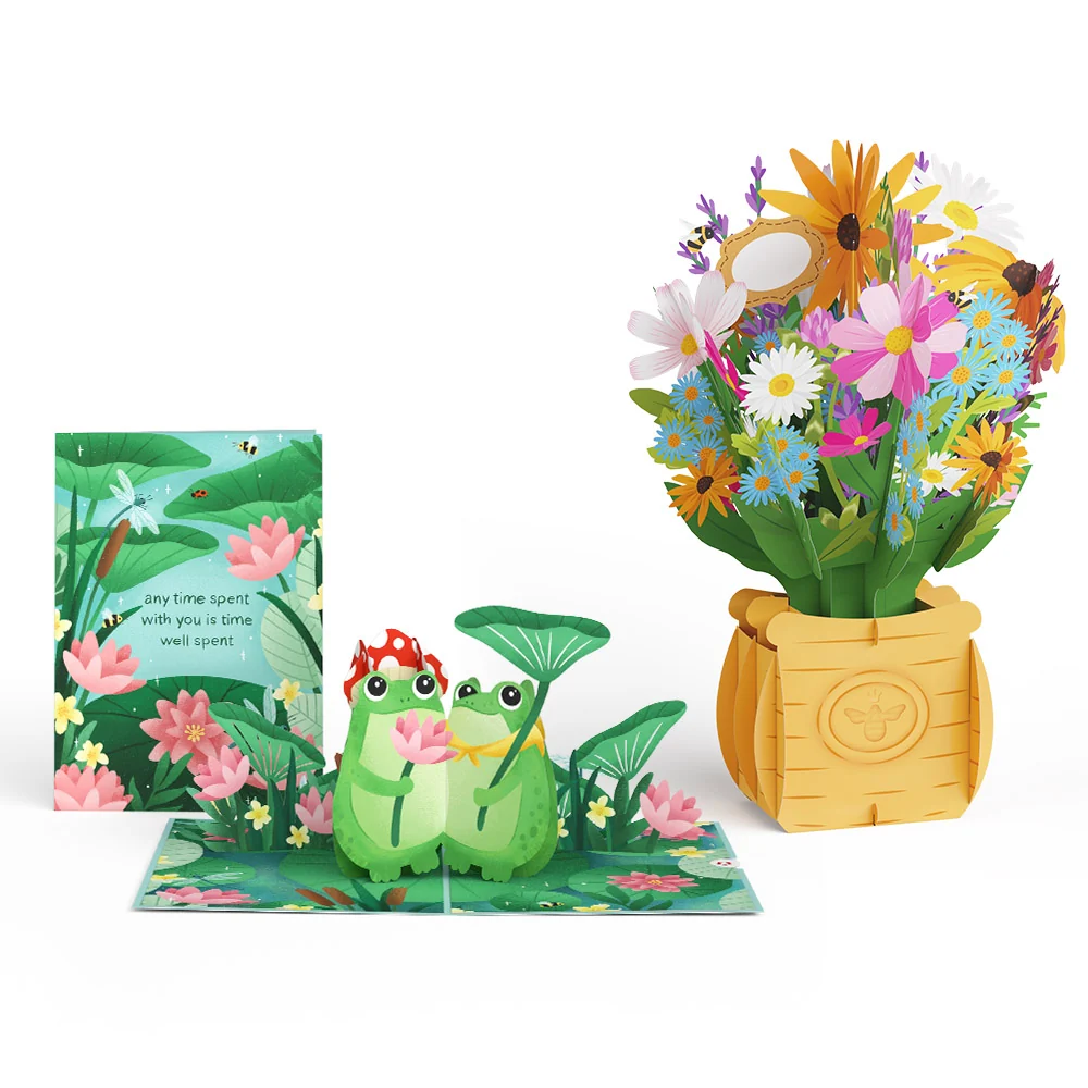 Lovepop Time Well Spent Frogs Pop-Up Card & Bouquet Bundle