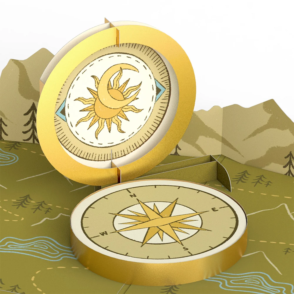 Lovepop Guiding Compass Father's Day Pop-Up Card and Sentiment Set for Grandfather Cream - Image 3
