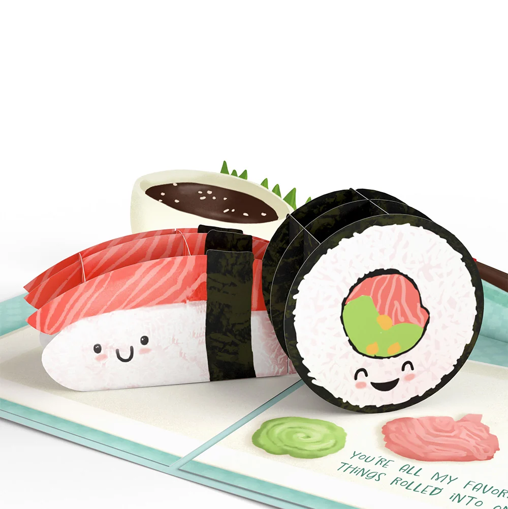 Lovepop Soy Glad You're in My Life Sushi Valentine Pop-Up Card and Sentiment Set for Daughter Bottle - Image 3