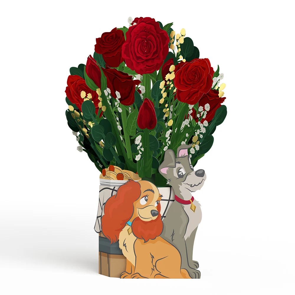 Lovepop Disney’s Lady and the Tramp Pop-Up Card & Flower Buds Bouquet Bundle - Image 4