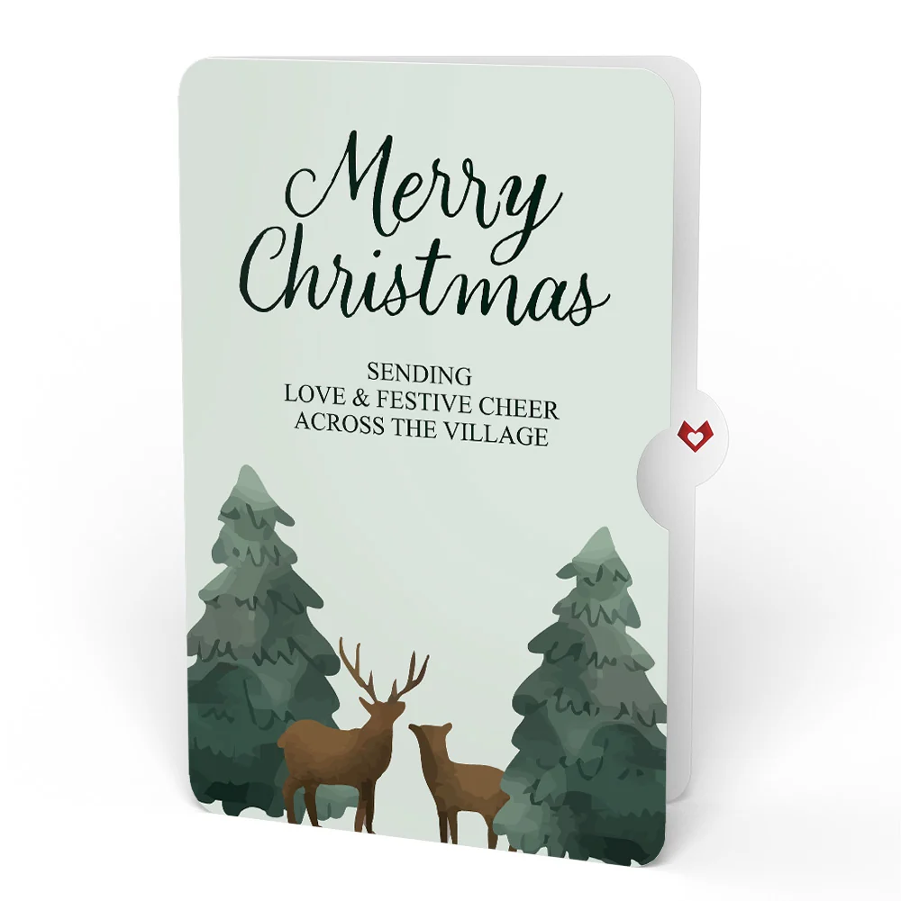Lovepop Winter Wishes Mountain Village Light-Up Pop-Up Card and Woodland Deer Merry Christmas Sentiment Set Cream - Image 4
