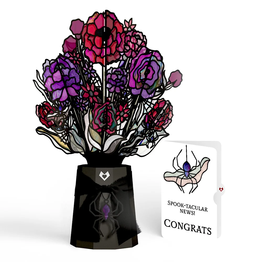 Lovepop Moonlit Amethyst Congratulations Suncatcher Bouquet and Sentiment Set Glass