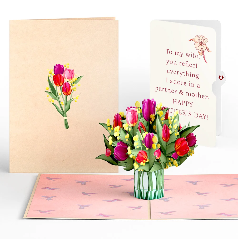 Lovepop Cheerful Tulips Mother's Day Pop-Up Card and Sentiment Set for Wife