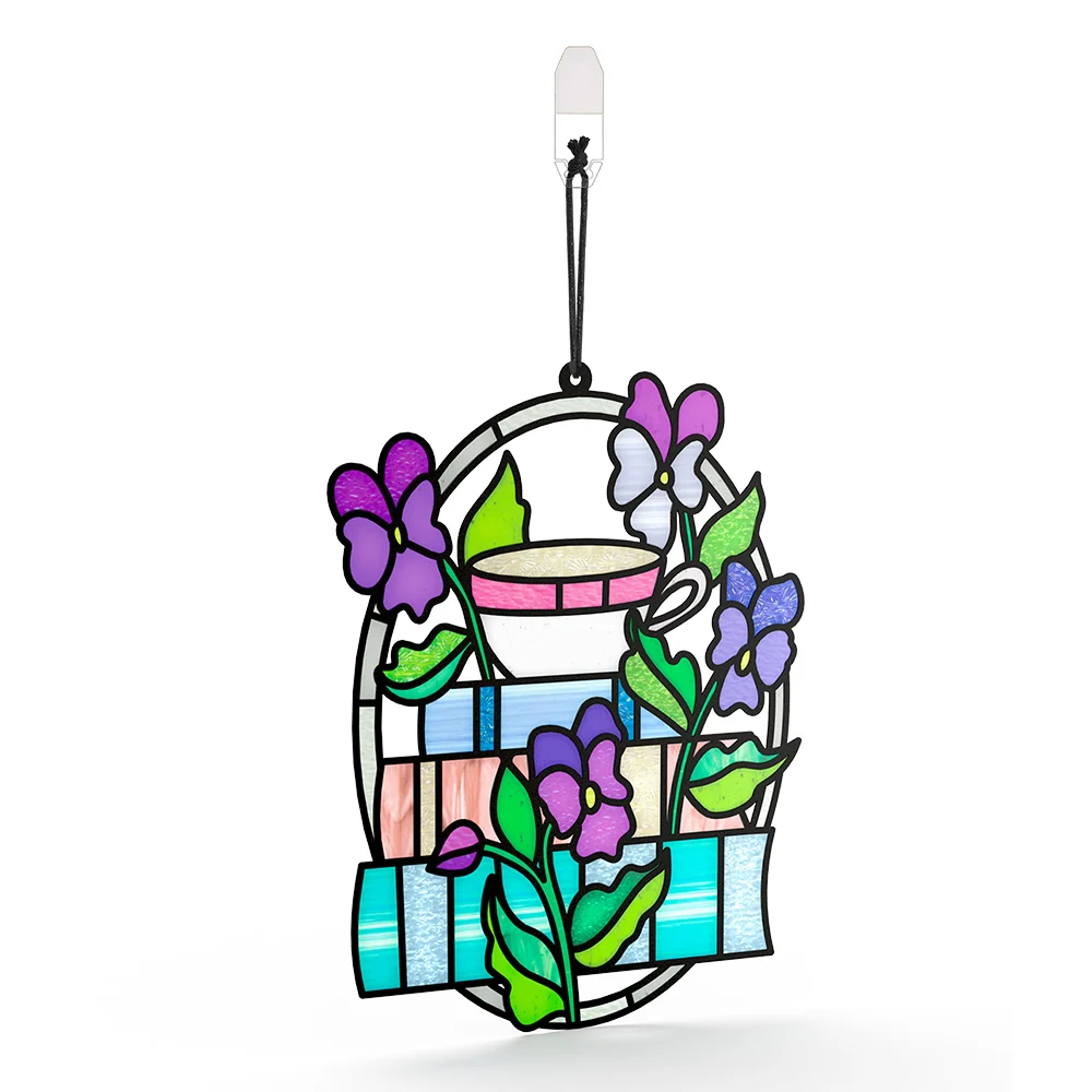 Lovepop Warmth in Every Chapter Thinking of You Suncatcher Card and Sentiment Set Tea - Image 3
