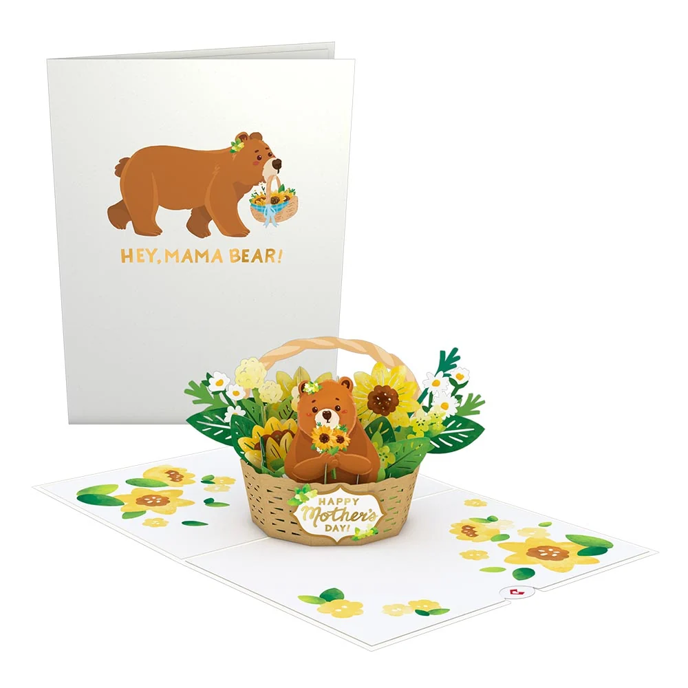 Lovepop Mama Bear Mother's Day Pop-Up Card Basket