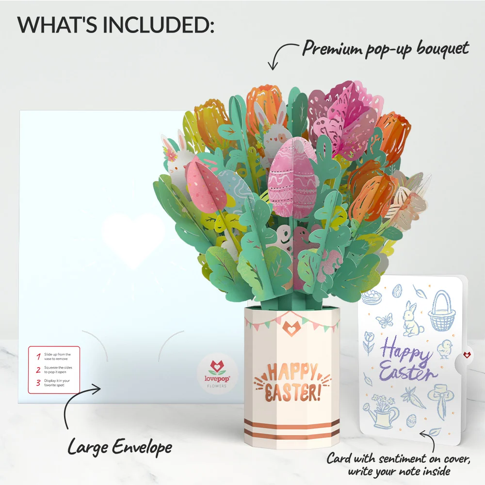 Lovepop Flower Easter Bouquet and Sentiment Set Vase - Image 2