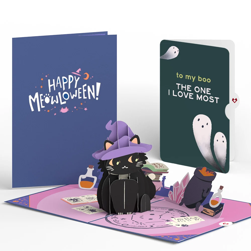 Lovepop Halloween Cat Classic Pop-Up Card and Sentiment Set Bottle
