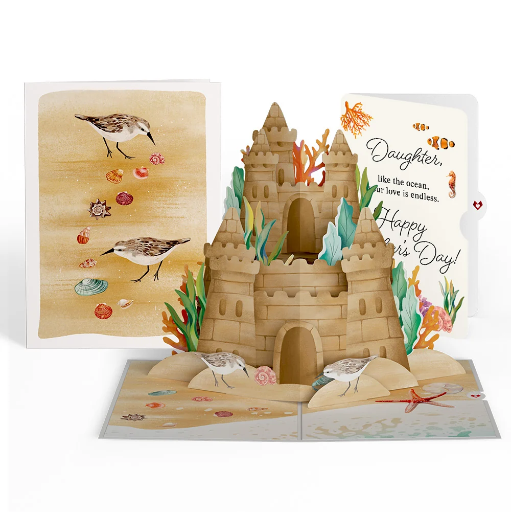 Lovepop Seaside Sandcastle Mother's Day Pop-Up Card and Sentiment Set for Daughter