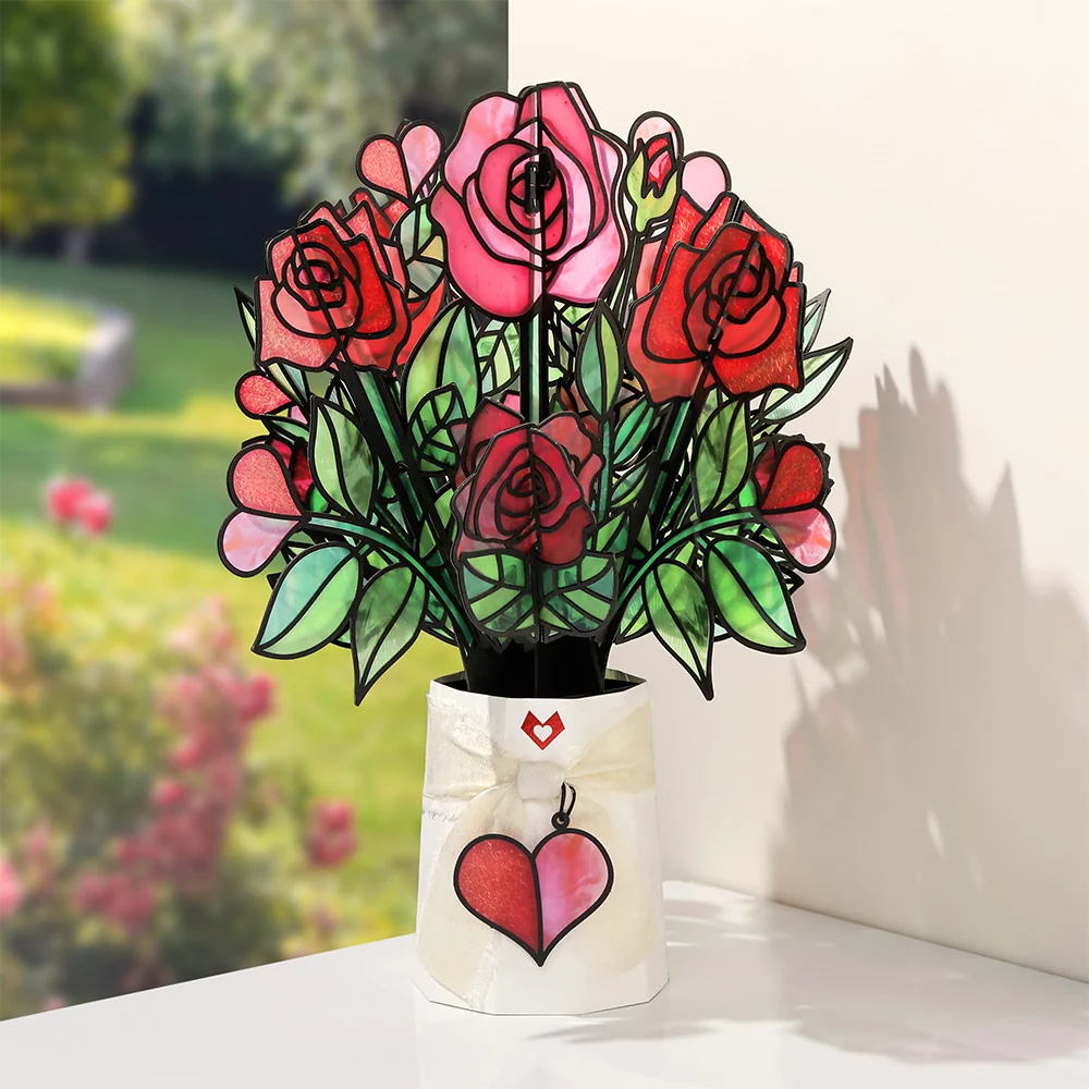 Lovepop Radiant Rose Suncatcher Bouquet Vase