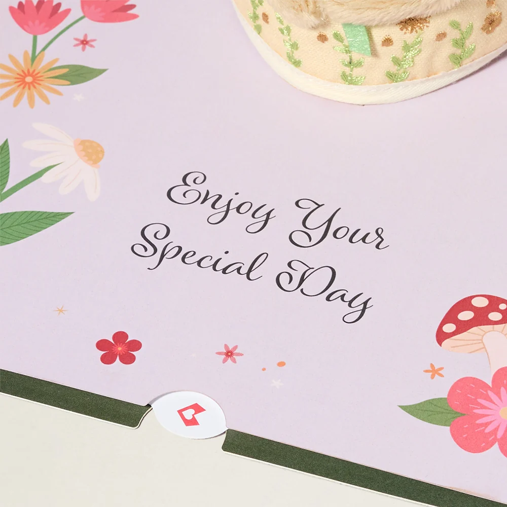 Lovepop 'Happiest Birthday Wishes' Floral Field Mouse Plushpop Card - Image 3