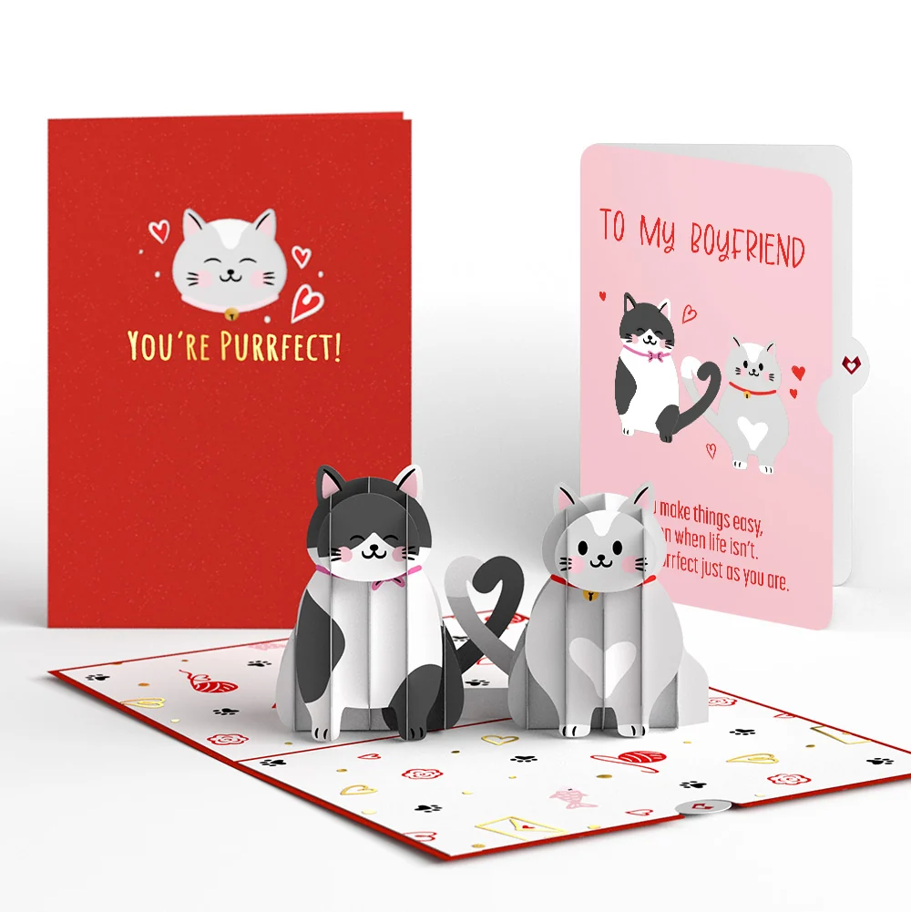 Lovepop Love Cats Pop-Up Card and Sentiment Set for Boyfriend