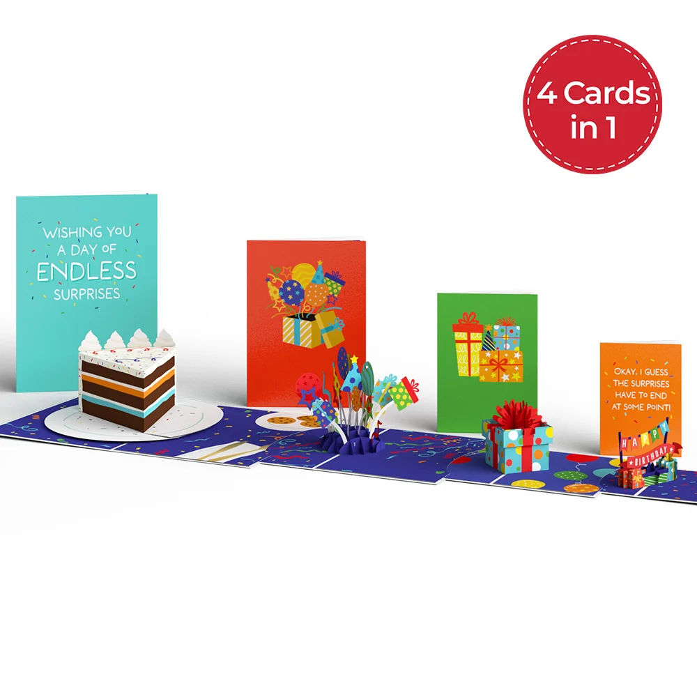 Lovepop Happy Birthday Endless Surprises 4-in-1 Nesting Card