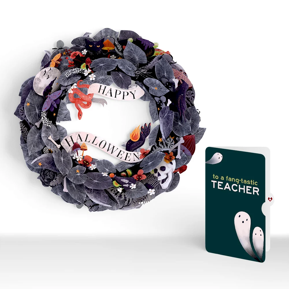 Lovepop Enchantingly Eerie Halloween Wreath and Sentiment Set for Teacher Candle