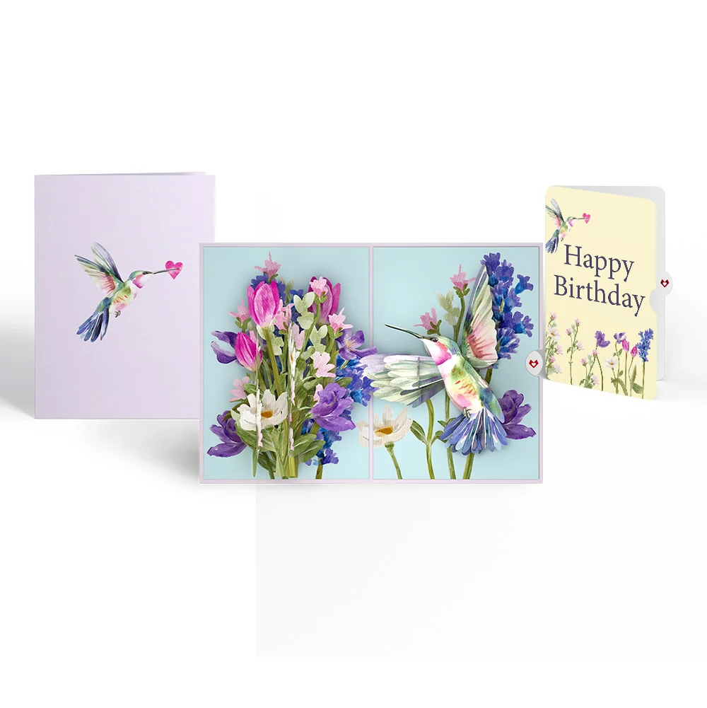 Lovepop Love in Bloom Hummingbird Birthday Pop-Up Card and Sentiment Set Cream