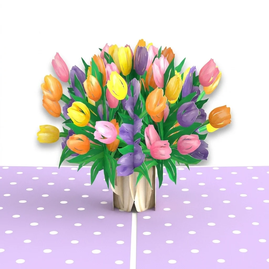 Lovepop Timeless Tulips Birthday Pop-Up Card and Floral Whole Gift Sentiment Set Vase - Image 3