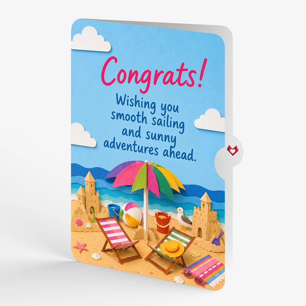 Lovepop Perfect Beach Day Congratulations Pop-Up Card and Sentiment Set Chair - Image 4