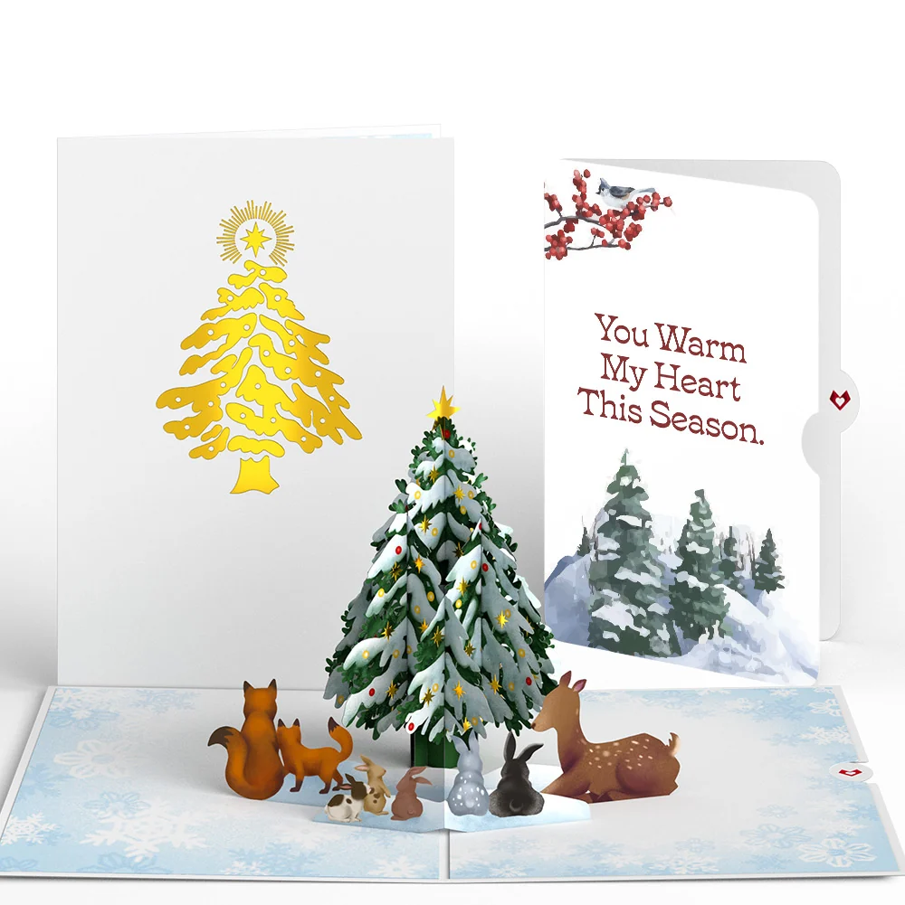 Lovepop Woodland White Christmas Pop-Up Card and Snowy Forest Love Sentiment Set