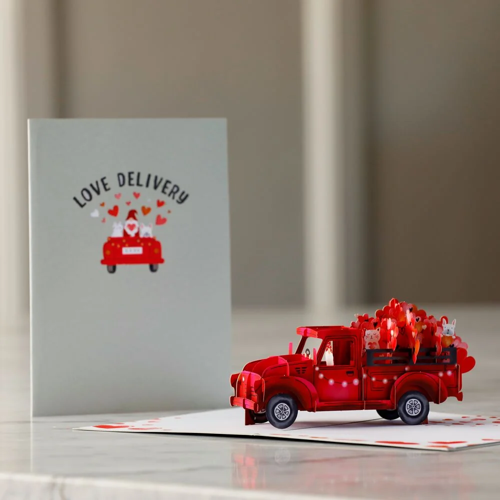 Lovepop Love Delivery Truck Pop-Up Card Plate