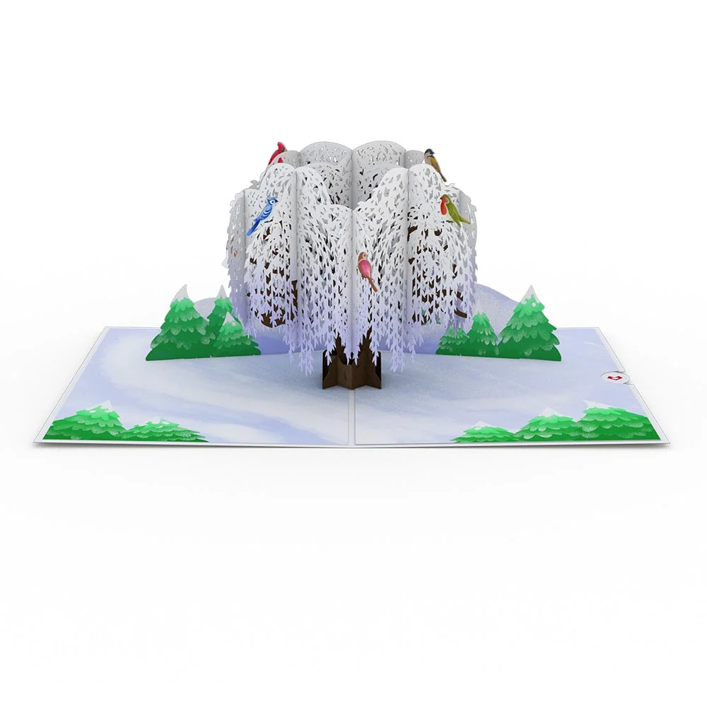 Lovepop Winter Willow Tree Birds Pop-Up Card - Image 3