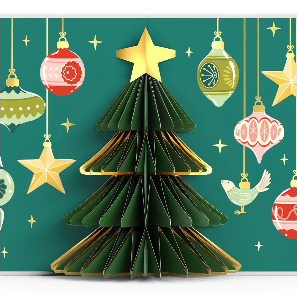 Lovepop Tis the Season Christmas Tree Pop-Up Card and Sentiment Set for Friend Cream - Image 3