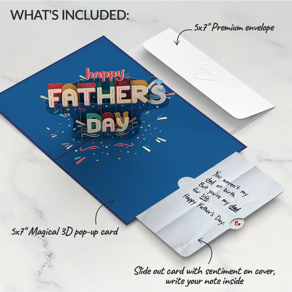 Lovepop Happy Father's Day Pop-Up Card and Dad For Life Sentiment Set Cream - Image 2