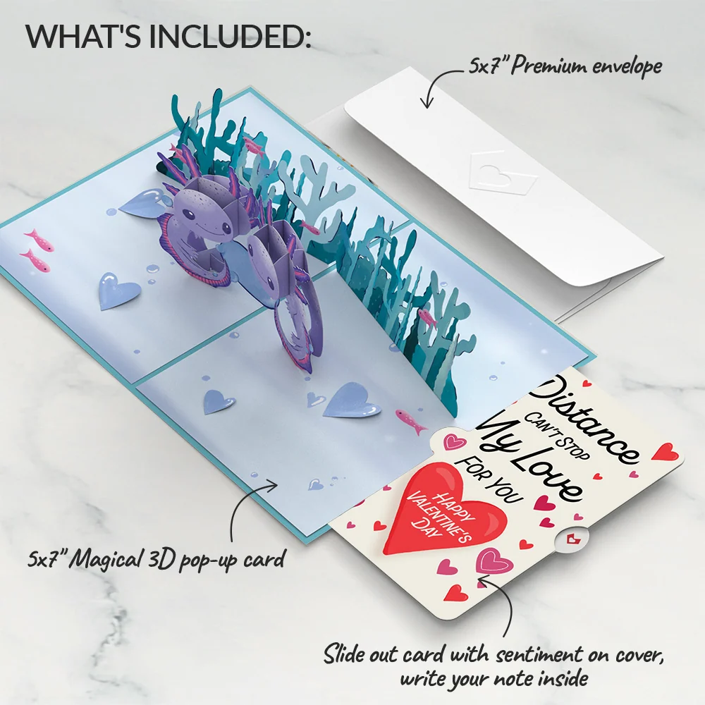 Lovepop Love You A-Lotl Distance Can't Stop My Love Valentine Pop-Up Card and Sentiment Set - Image 2