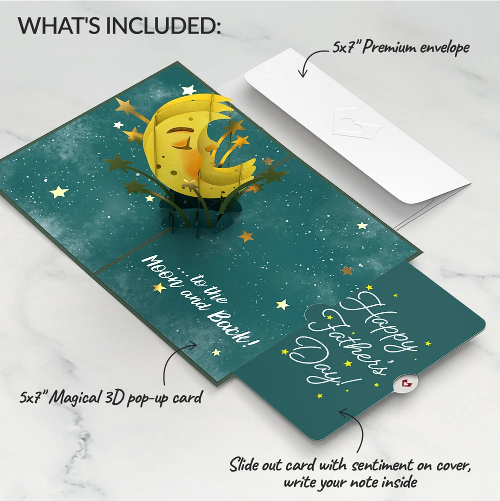Lovepop Love You to the Moon and Back Father's Day Pop-Up Card and Sentiment Set - Image 2