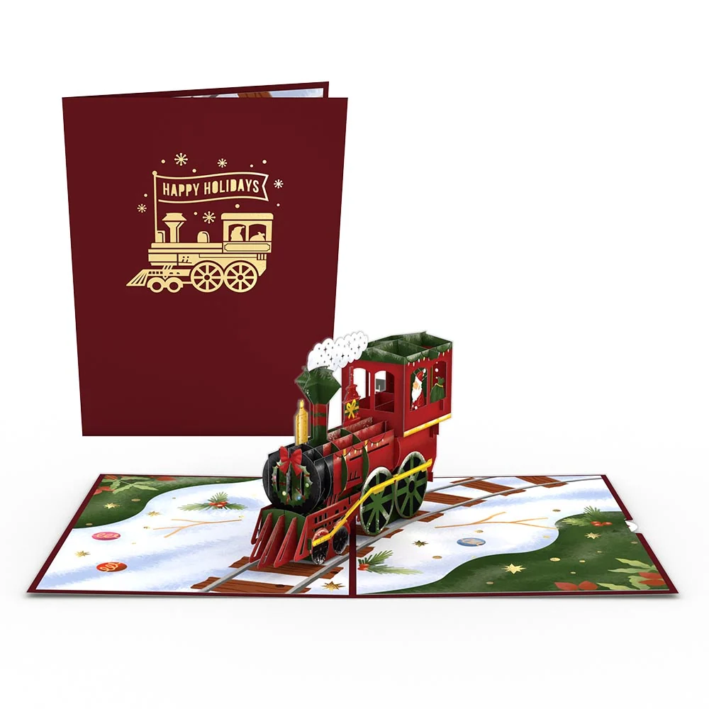 Lovepop Santa Train Pop-Up Card Bag