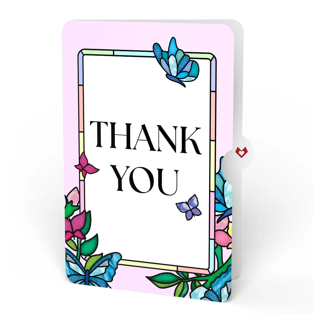 Lovepop Joy Takes Flight Butterfly Thank You Suncatcher Card and Sentiment Set Glass - Image 4