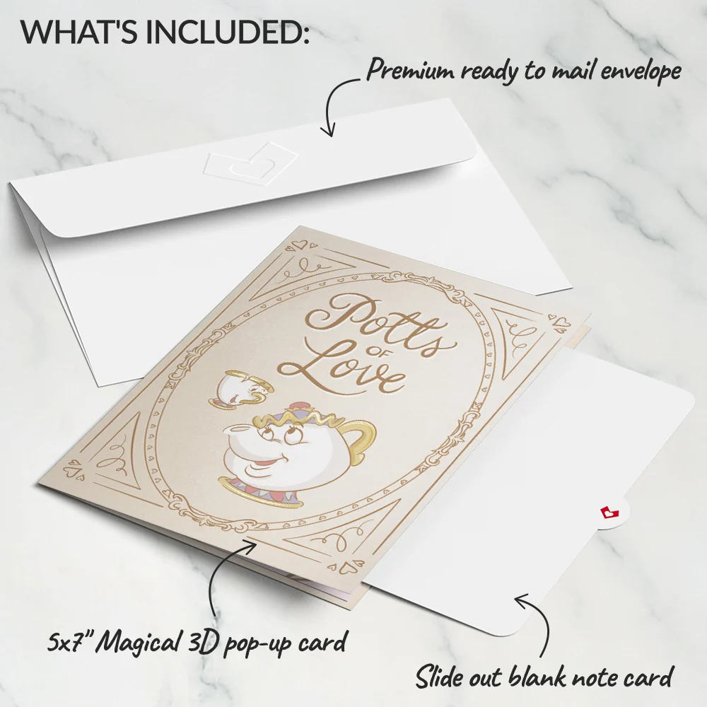 Lovepop Disney's Beauty and the Beast Potts of Love Pop-Up Card Cream - Image 5