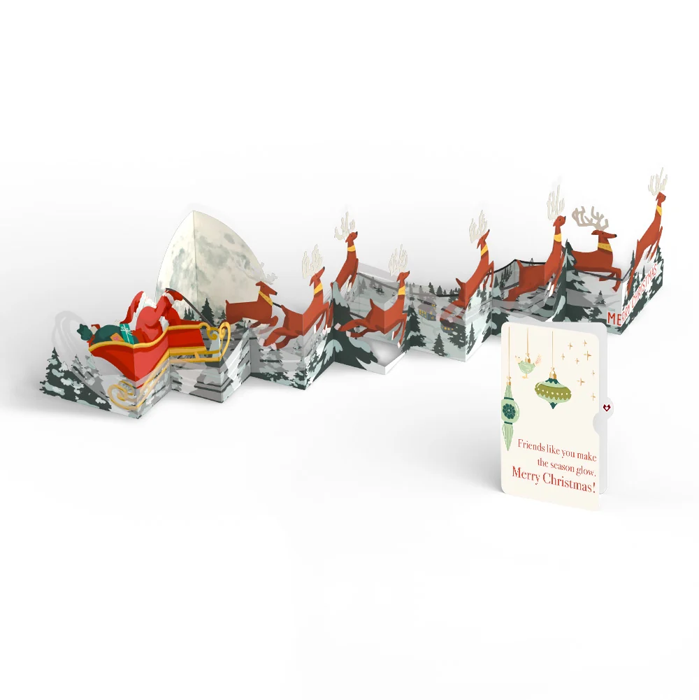 Lovepop Christmas Sleigh Ride Loooooong Card (Expands to 2 feet) and Sentiment Set for Friend