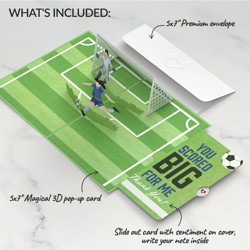 Lovepop On the Field Soccer Thank You Pop-Up Card and Sentiment Set - Image 2