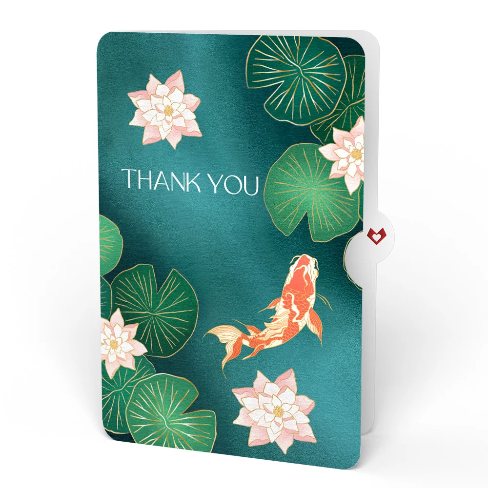 Lovepop Koi Fish and Lotus Pond Thank You Pop-Up Card and Sentiment Set - Image 4