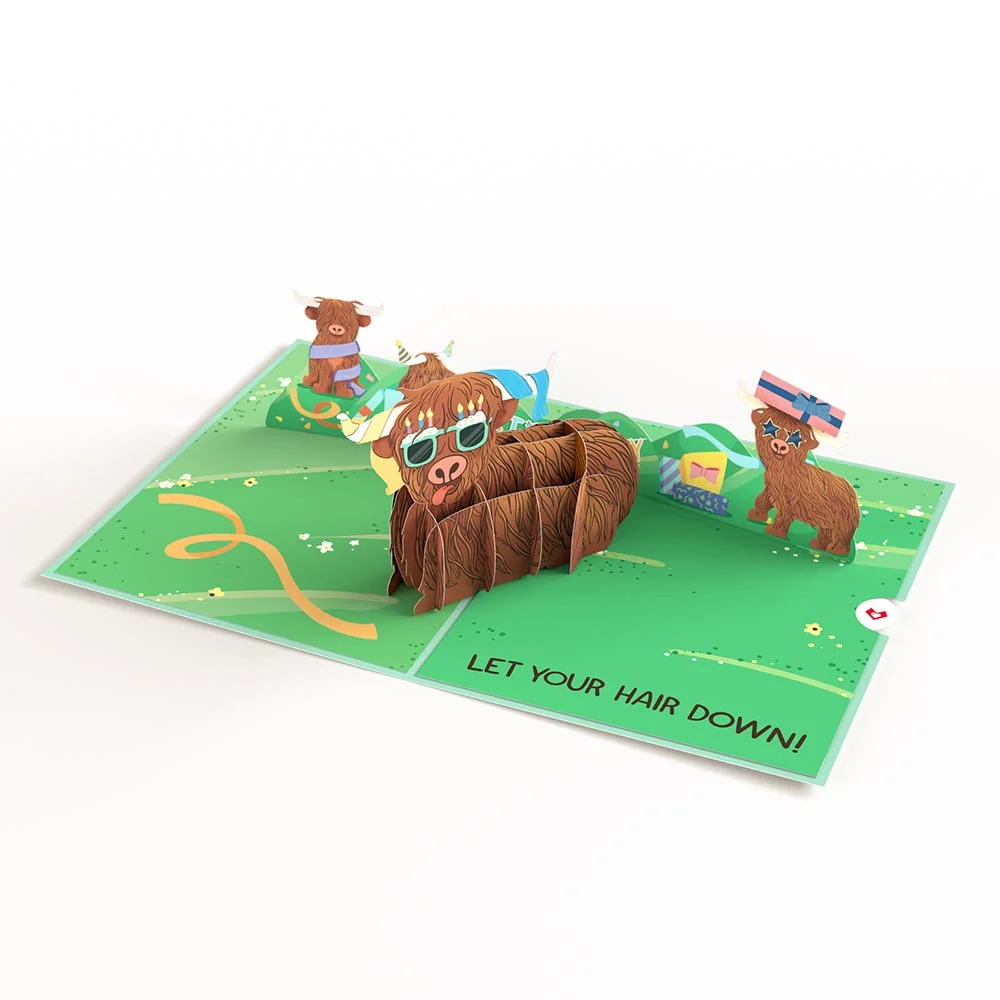 Lovepop Highland Cow Birthday Pop-Up Card - Image 6