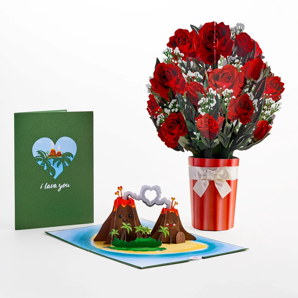 Lovepop I Lava You Roses Pop-Up Card & Bouquet Bundle