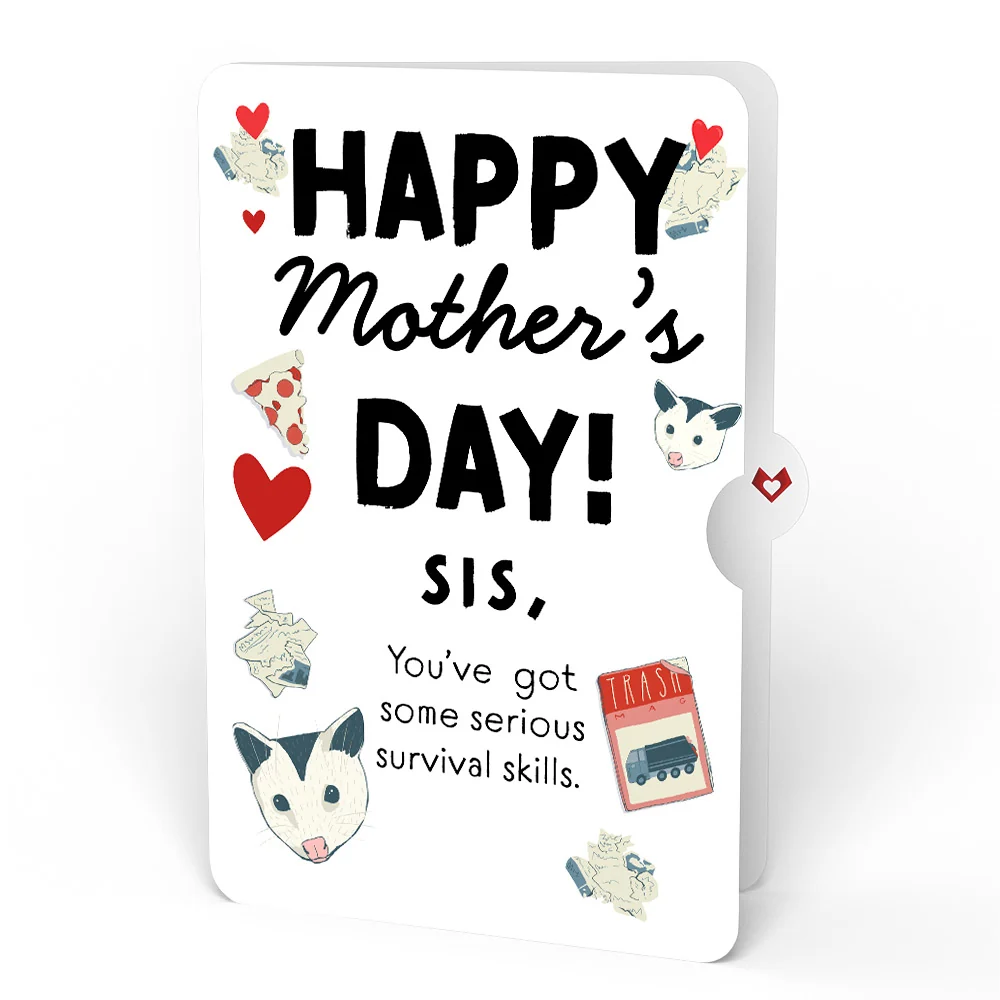 Lovepop Party Possums Mother’s Day Glitter Bouquet and Sentiment Set for Sister Vase - Image 4