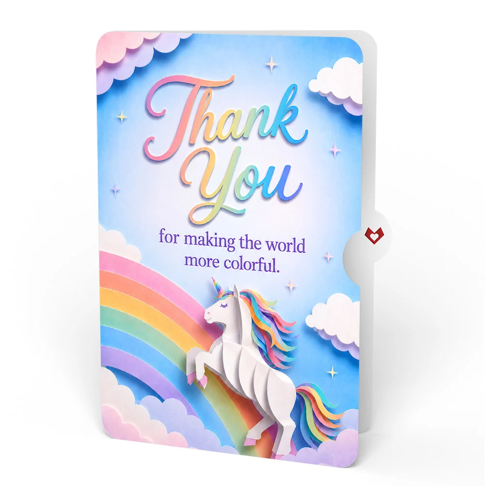 Lovepop Unicorn Thank You Unboxed Pop-Up Paper Sculpture and Sentiment Set - Image 4