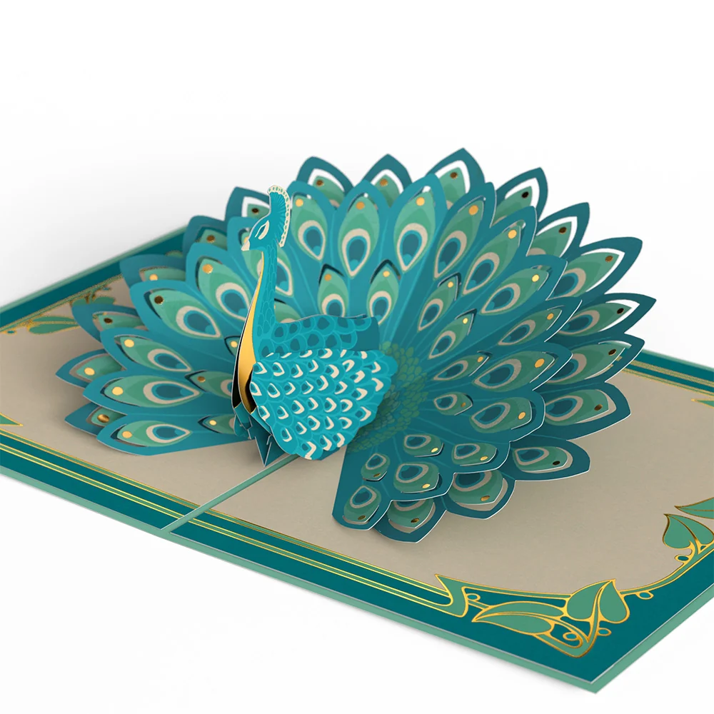 Lovepop Art Deco Peacock Pop-Up Card - Image 2