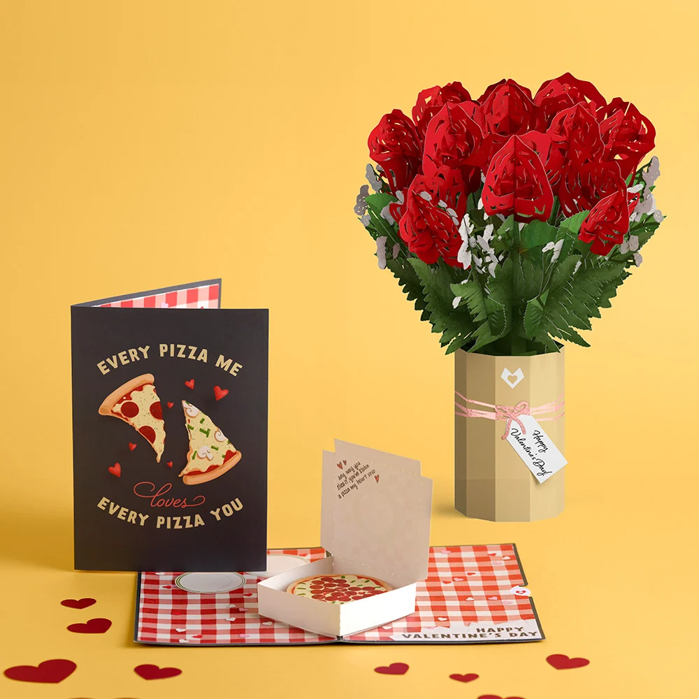 Lovepop Pizza and Roses Valentine Bundle