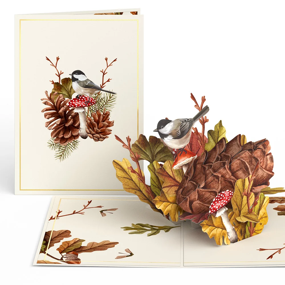 Lovepop Fall Forest Floor Pop-Up Card Cream