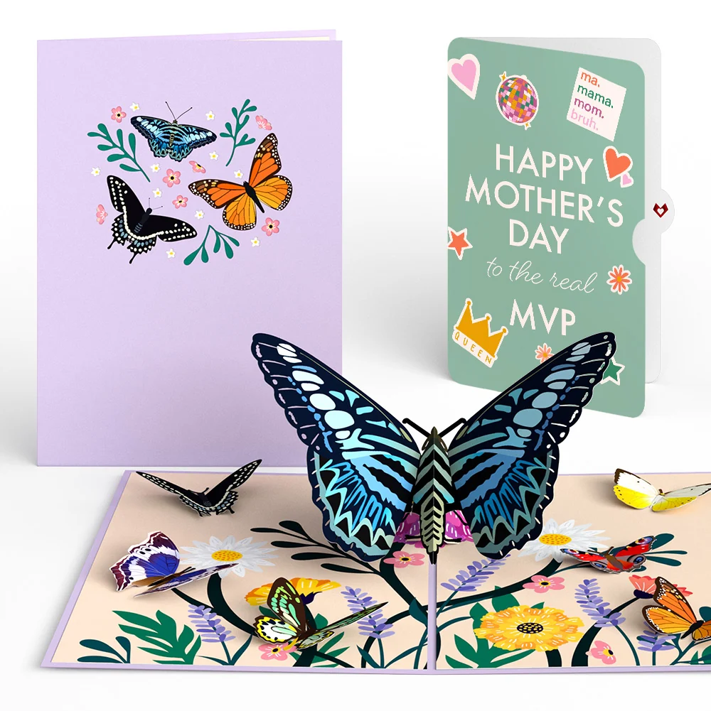Lovepop Garden Butterflies Mother's Day Pop-Up Card and The real MVP Sentiment Set