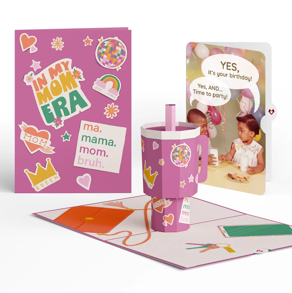 Lovepop Mom Era Tumbler Birthday Pop-Up Card and Time to Party Sentiment Set
