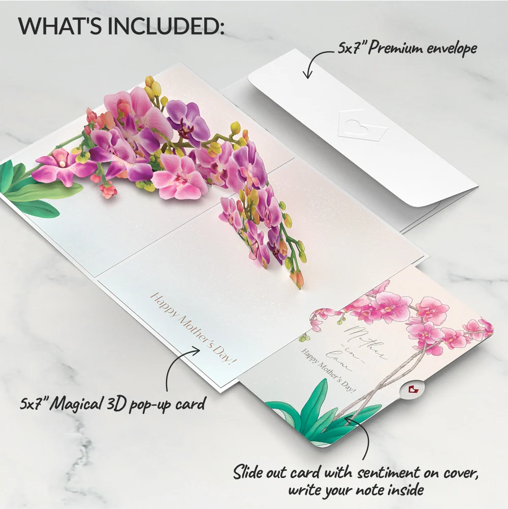 Lovepop Mother’s Day Orchid Pop-Up Card and Sentiment Set for Mother-in-Law - Image 2