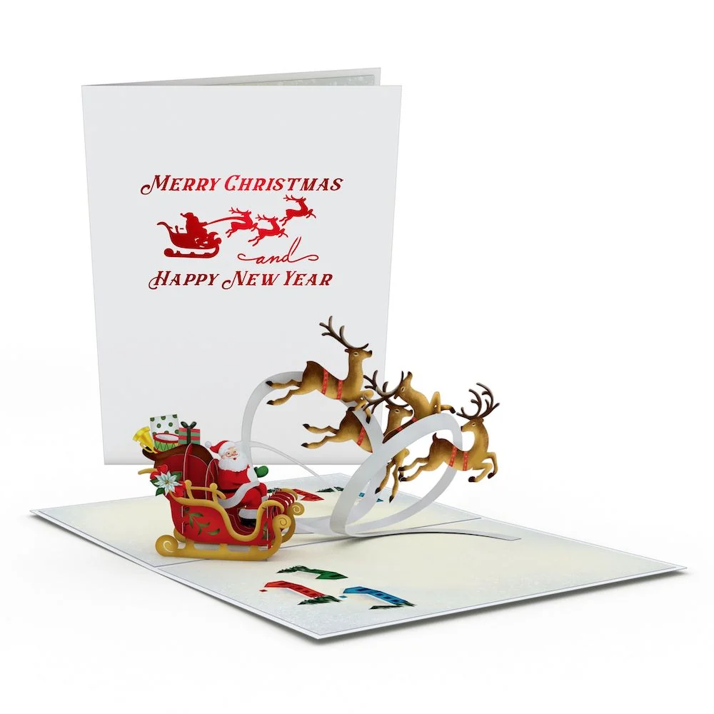 Lovepop Santa Sleigh and Reindeer Pop-Up Card