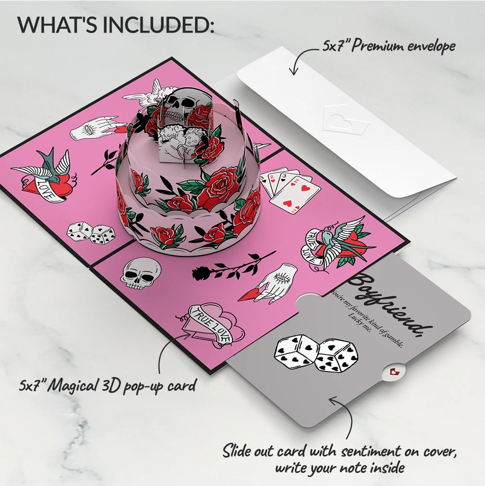 Lovepop Fatally Yours Love Pop-Up Card and Sentiment Set for Boyfriend - Image 2