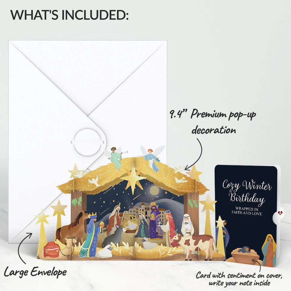 Lovepop Nativity Birthday Giant Pop-Up Gift and Sentiment Set - Image 2