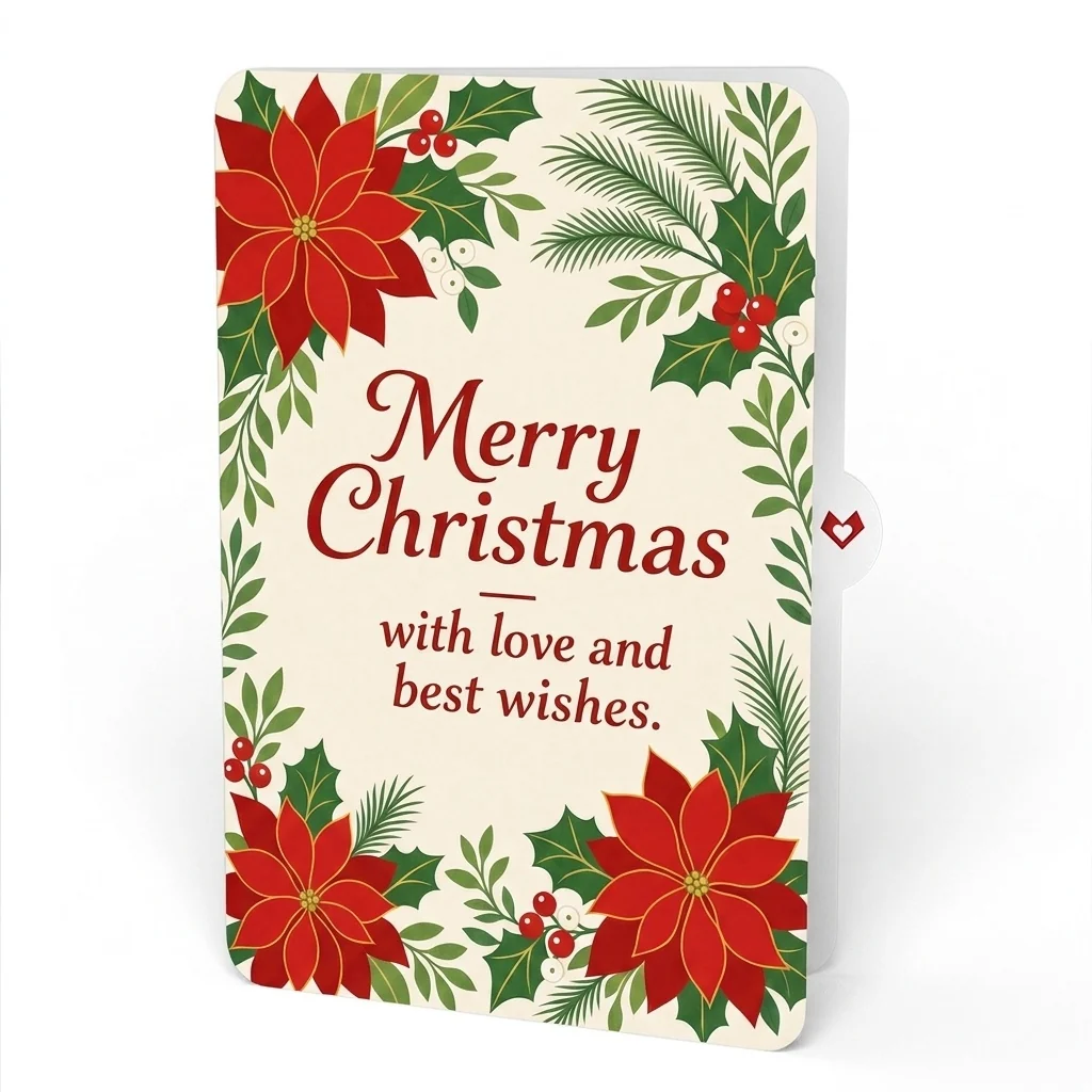 Lovepop Season's Greetings Poinsettia Wreath Christmas Pop-Up Card and Best Wishes Sentiment Set - Image 4