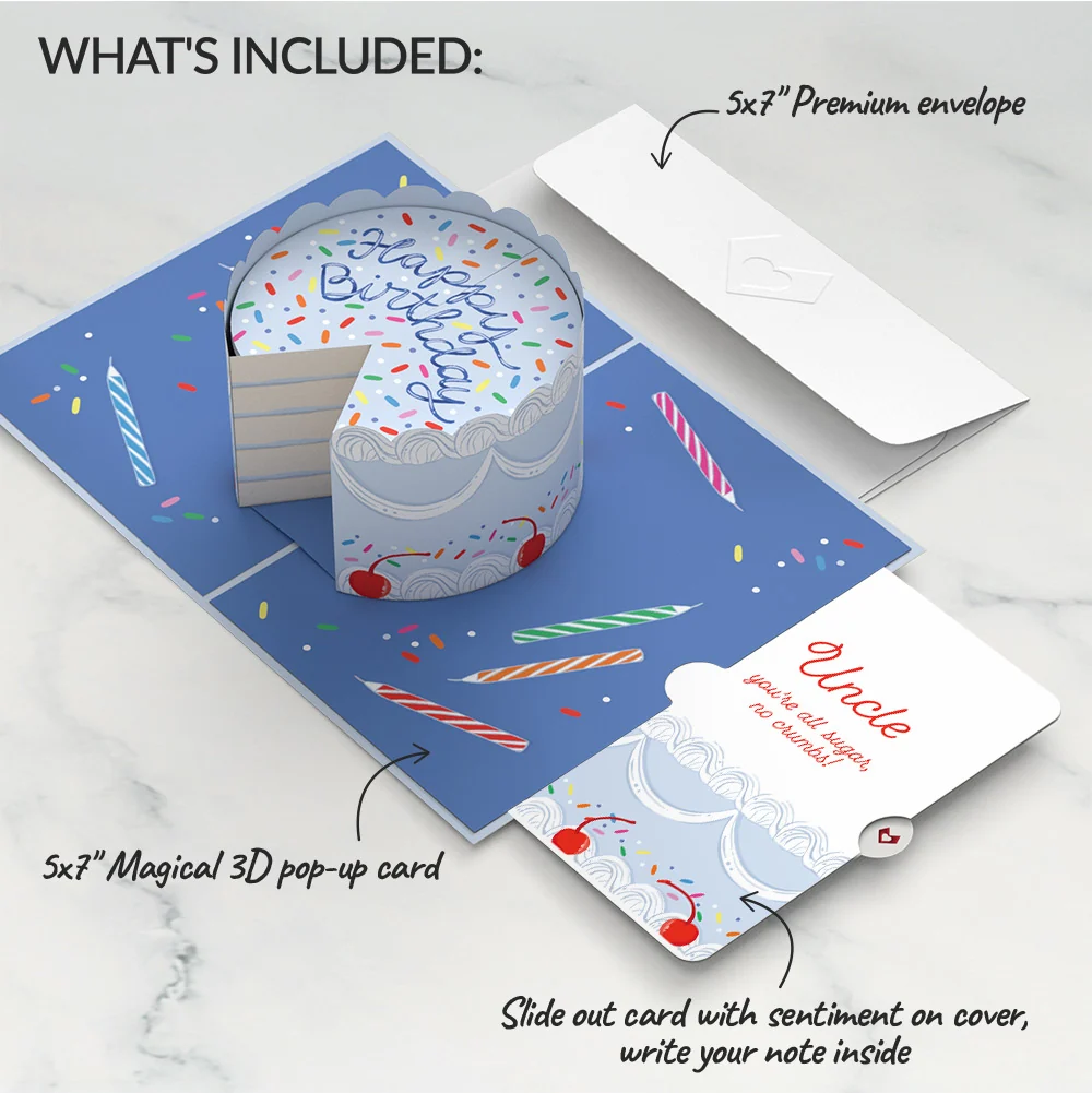 Lovepop Sprinkled with Love Birthday Cake Pop-Up Card and Sentiment Set for Uncle - Image 2