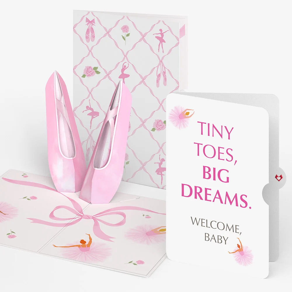 Lovepop Ballet Slippers New Baby Pop-Up Card and Sentiment Set